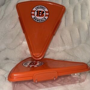 Cincinnati Bengals Pizza Slice Storage Container Lot Of 2 NFL Nesting Football